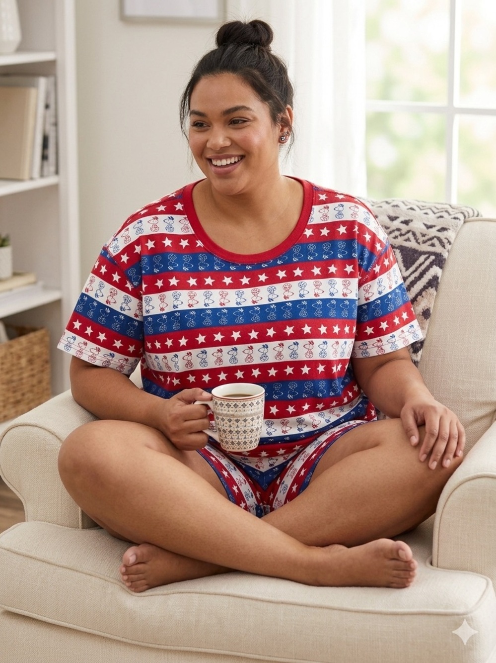Hanna Andersson Red, White & Blue Star Stripe Short Sleeve Pajama Set NEW!